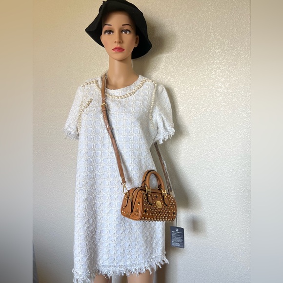 MCM Cognac Visetos Swarovzki mini boston 2 way - Picture 8 of 14